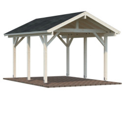 Carport simple en bois Robert 11,7m² - poteaux lamellé-collés - Palmako