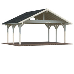 Carport double en bois Robert 20,6m² - poteaux lamellé-collés - Palmako