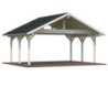 Carport double en bois Robert 20,6m² - poteaux lamellé-collés - Palmako