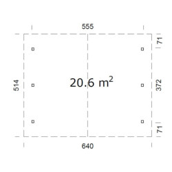 Carport double en bois Robert 20,6m² - poteaux lamellé-collés - Palmako