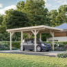 Carport simple en bois Karl 11,7m² - poteaux lamellé-collés - Palmako