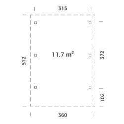 Carport simple en bois Karl 11,7m² - poteaux lamellé-collés - Palmako