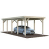 Carport simple en bois Karl 23,1m² - poteaux lamellé-collés - Palmako