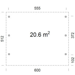 Carport double en bois Karl 20,6m² - poteaux lamellé-collés - Palmako