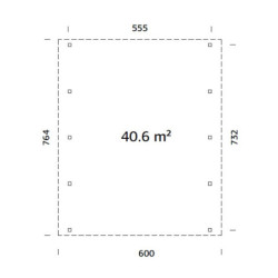 Carport double en bois Karl 40,6m² - poteaux lamellé-collés - Palmako