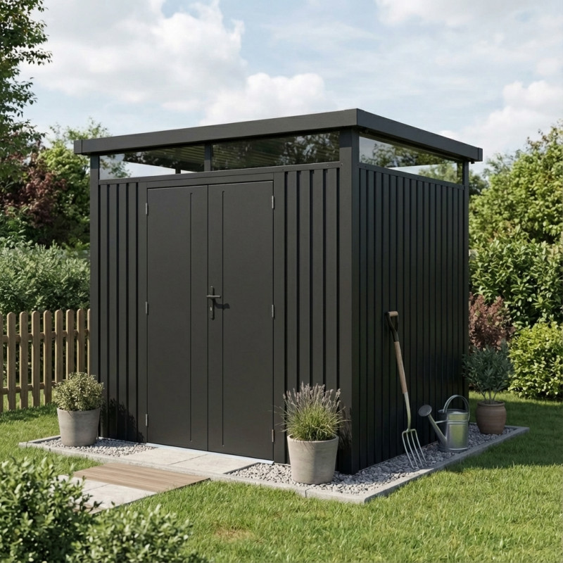 Abri de Jardin Acier Galvanisé 5,29m² Kosto + Kit Ancrage | X-Métal