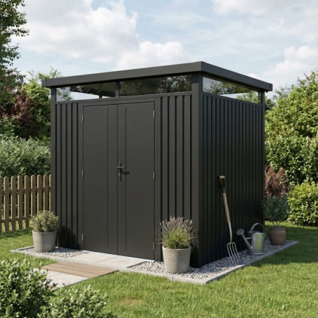 Abri de Jardin Acier Galvanisé 5,29m² Kosto + Kit Ancrage | X-Métal