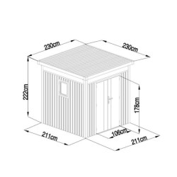 Abri de Jardin Acier Galvanisé 5,29m² Kosto + Kit Ancrage | X-Métal