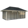 Pavillon de jardin Bianca 17,64m² - en bois brut - madriers 28mm - Palmako