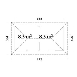 Pavillon de jardin Bianca 17,64m² - avec terrasse - comptoir - Palmako