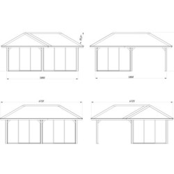 Pavillon Bianca 34,6m² - terrasse 9m² - madriers 28mm - Palmako