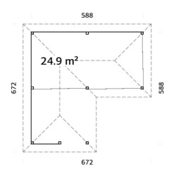 Pavillon Bianca 34,6m² - terrasse 9m² - madriers 28mm - Palmako