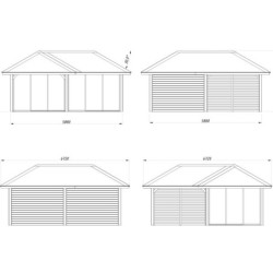 Pavillon Bianca 34,6m² - terrasse 9m² - madriers 28mm - Palmako
