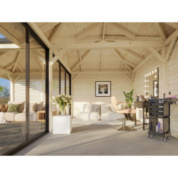 Pavillon Bianca 34,6m² - terrasse 9m² - madriers 28mm - Palmako