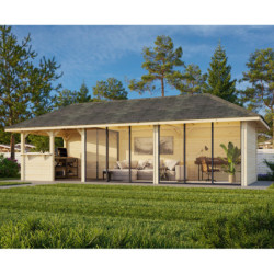 Bianca 34,6m² - terrasse 9m² et comptoir - madriers 28mm - Palmako