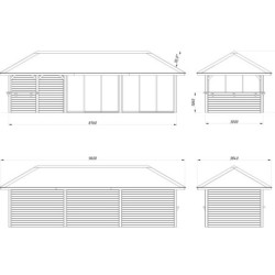 Bianca 34,6m² - terrasse 9m² et comptoir - madriers 28mm - Palmako