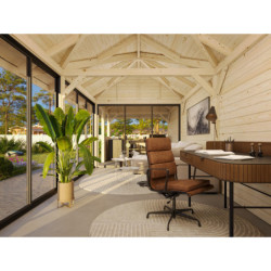 Bianca 34,6m² - terrasse 9m² et comptoir - madriers 28mm - Palmako