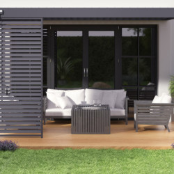 Pergola adossée en alu anthracite avec lames orientable 3x4m Ombrea