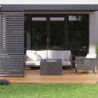 Pergola adossée en alu anthracite avec lames orientable 3x4m Ombrea
