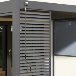 Pergola adossée en alu anthracite avec lames orientable 3x4m Ombrea