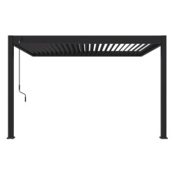 Pergola adossée en alu anthracite avec lames orientable 3x4m Ombrea