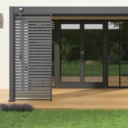 Pergola adossée en alu anthracite avec lames orientable 3x4m Ombrea