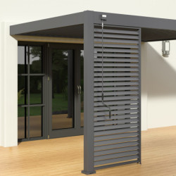 Pergola adossée en alu anthracite avec lames orientable 3x4m Ombrea