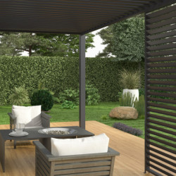 Pergola adossée en alu anthracite avec lames orientable 3x4m Ombrea