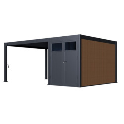 Abri de stockage 8m² pour pergola autoportée et de côté 3m - Ombrea