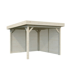 Kiosque de jardin Lenna 9m² - en bois brut - madriers 28mm - Palmako