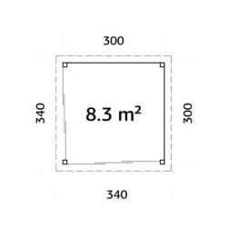 Pavillon de jardin Lenna 9m² - baies vitrées - madriers 28mm - Palmako