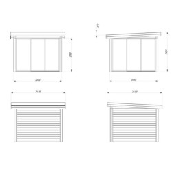 Pavillon de jardin Lenna 9m² - baies vitrées - madriers 28mm - Palmako