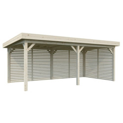 Kiosque de jardin Lenna 17,64m² - en bois brut - madriers 28mm - Palmako
