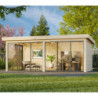 Pavillon de jardin Lenna 17,64m² - baies vitrées - madriers 28mm - Palmako