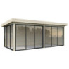 Pavillon de jardin Lenna 17,64m² - baies vitrées - madriers 28mm - Palmako