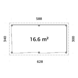 Pavillon de jardin Lenna 17,64m² - baies vitrées - madriers 28mm - Palmako