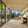 Pavillon de jardin Lenna 17,64m² - baies vitrées - madriers 28mm - Palmako