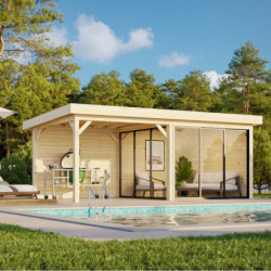 Pavillon Lenna 17,64m² - avec terrasse et baies vitrées - Palmako