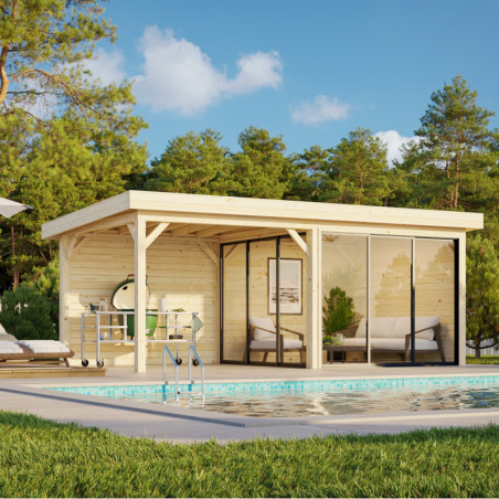 Pavillon Lenna 17,64m² - avec terrasse et baies vitrées - Palmako