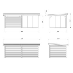 Pavillon Lenna 17,64m² - avec terrasse et baies vitrées - Palmako