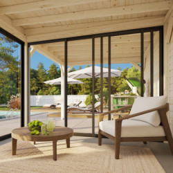 Pavillon Lenna 17,64m² - avec terrasse et baies vitrées - Palmako