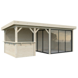 Pavillon Lenna 17,64m² - terrasse - comptoir - baies vitrées - Palmako