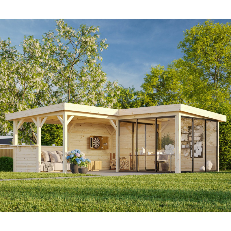 Pavillon Lenna 34,6m² - terrasse avec comptoir - vitrage - Palmako