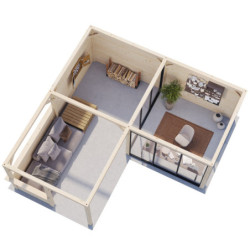 Pavillon Lenna 34,6m² - terrasse avec comptoir - vitrage - Palmako