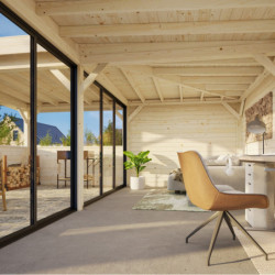 Pavillon Lenna 34,6m² - terrasse 9m² avec comptoir - vitrage - Palmako