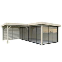 Lenna 34,6m² - terrasse 9m²- paroi à ventelles - vitrage - Palmako