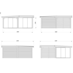 Lenna 34,6m² - terrasse 9m²- paroi à ventelles - vitrage - Palmako