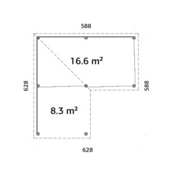 Lenna 34,6m² - terrasse 9m²- paroi à ventelles - vitrage - Palmako