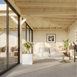 Lenna 34,6m² - terrasse 9m²- paroi à ventelles - vitrage - Palmako