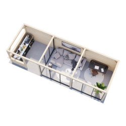 Lenna 876x300cm - terrasse 9m² avec comptoir - vitrage - Palmako